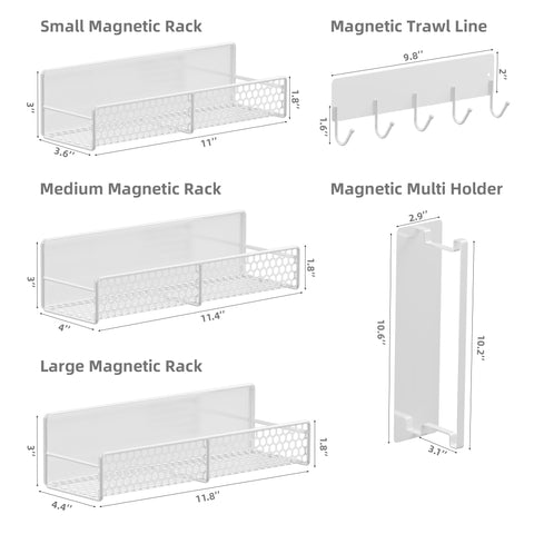 Bwesdero magnetic fridge shelf storing spices and condiments