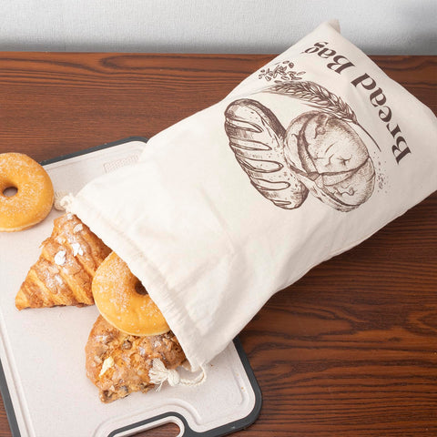 BXFRAE 12x18-inch cotton bag with drawstring keeps loaves fresh on the go.
