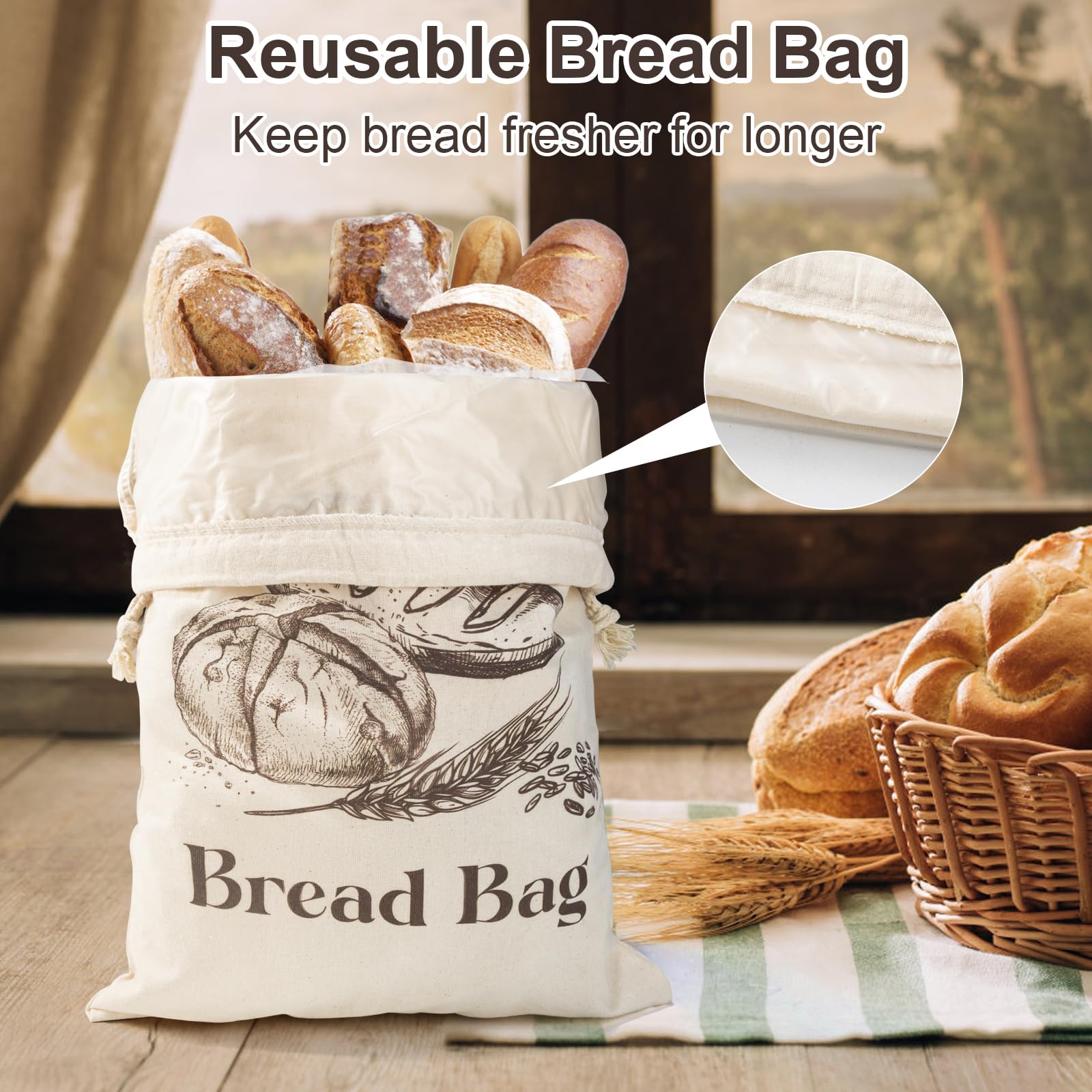 BXFRAE sourdough-friendly bag breathes naturally to preserve texture.
