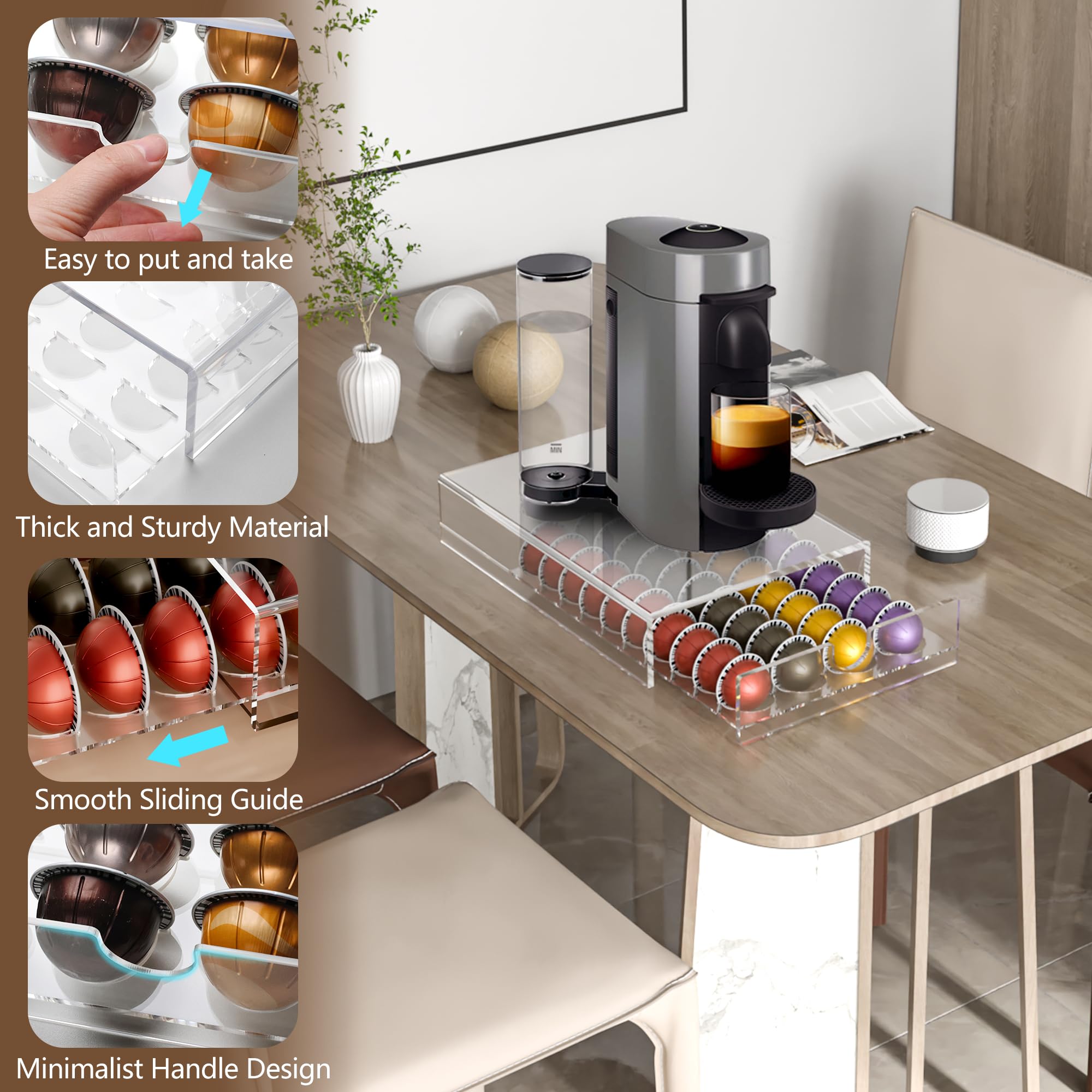 BXINREDA space-saving design helps organize pods in small kitchens.