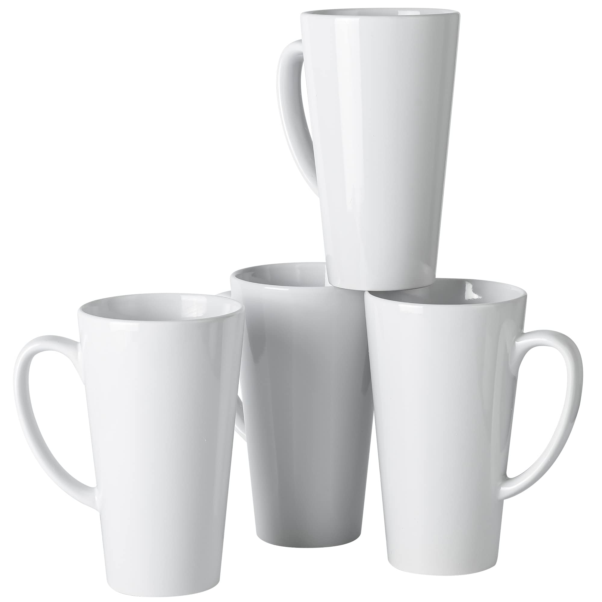 BYCNZB white tall ceramic mug close-up demonstrating ergonomic handle for comfortable grip