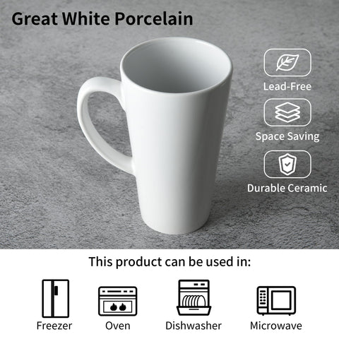 BYCNZB four-pack ceramic mugs on counter, dishwasher-friendly and easy to clean