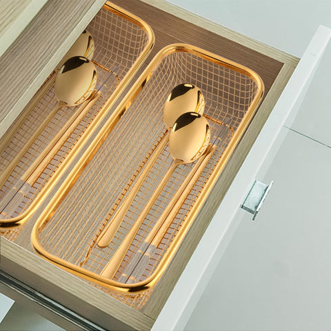 BYEGOU Gold drying mesh promotes easy utensil drainage after washing