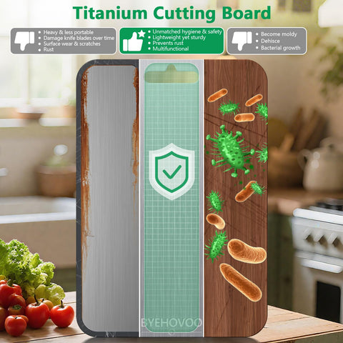 BYEHOVOO titanium cutting board double-sided design for separation