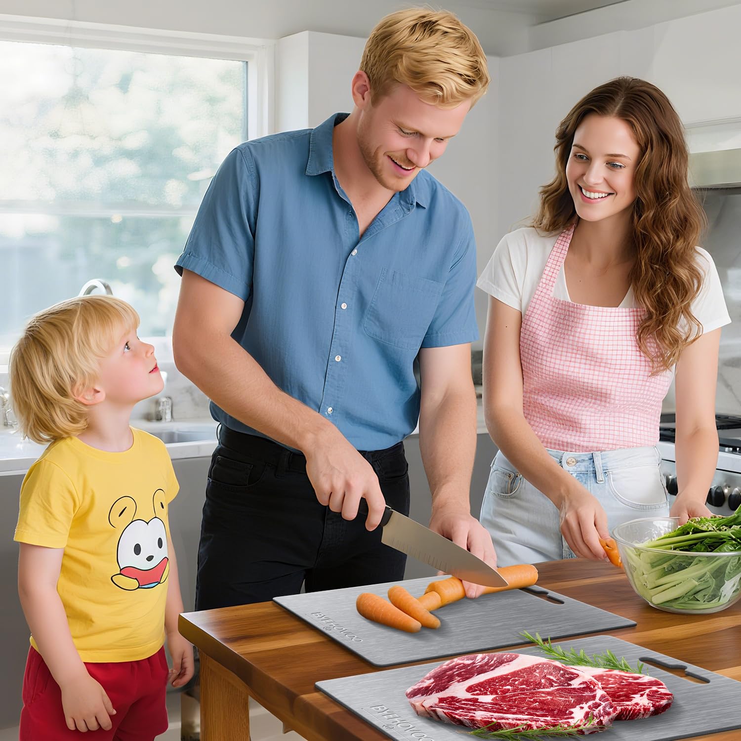BYEHOVOO titanium cutting board non-porous surface resists stains