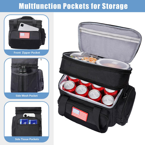 BYELTCUCN multiple pockets organize utensils and drinks.