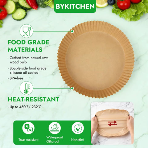 BYKITCHEN Chefman 6QT round liner fits 6QT models for quick cleanup