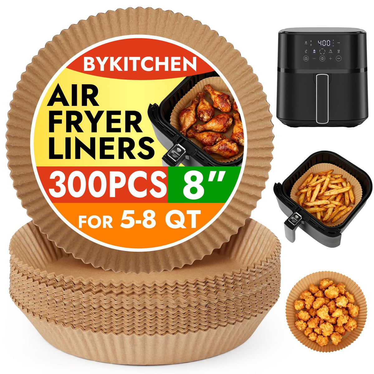 BYKITCHEN 300-pack Ninja AF141 round liner for easier cleanup