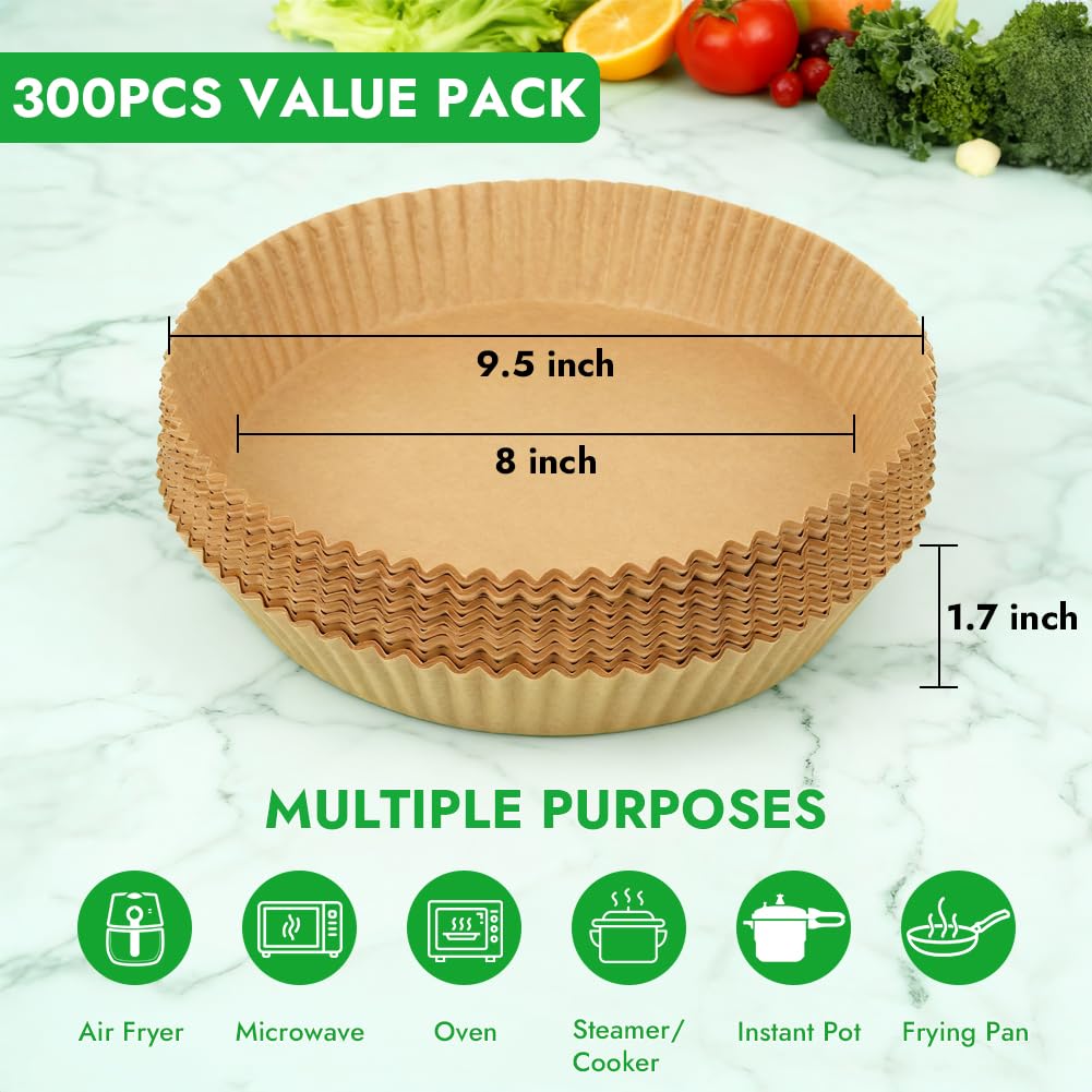 BYKITCHEN Ninja AF181 round liner keeps 6.5QT basket clean after cooking