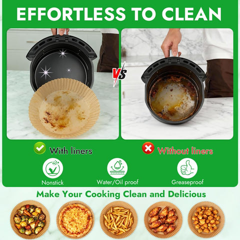 BYKITCHEN 8 inch round liner for versatile air fryers and easy use