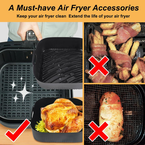 BYKITCHEN 9-inch liner shows oil drainage edge, prevents soggy food.