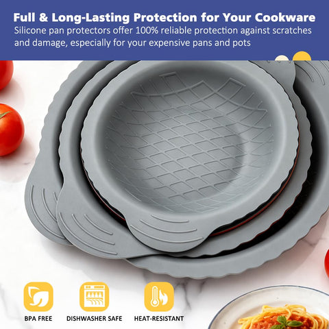 BYKITCHEN felt pan protectors protect cookware and glassware with durable padding