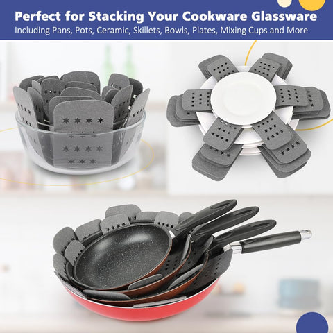 BYKITCHEN pan protectors fit Hexclad and T-Fal sets for versatile protection