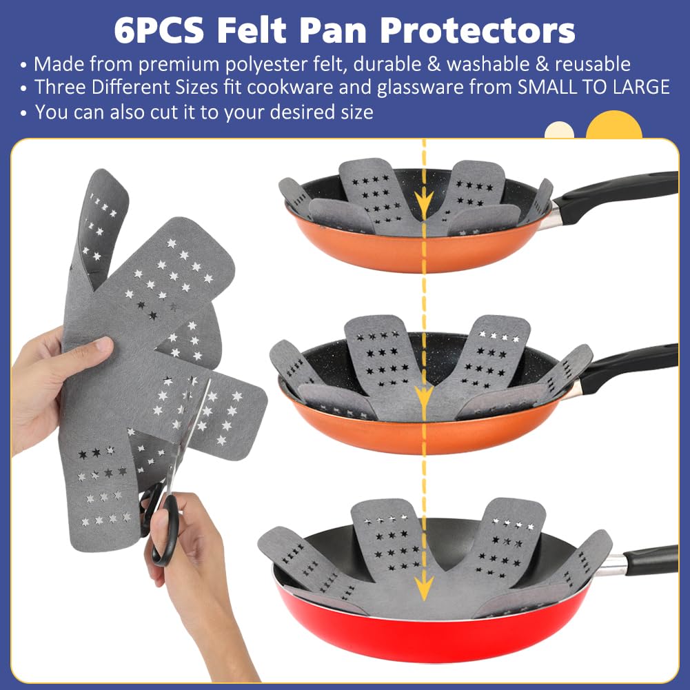 BYKITCHEN pan separators keep drawers organized and prevent contact between pans