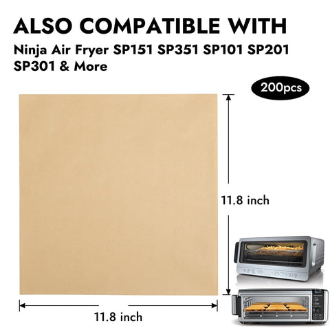BYKITCHEN precut 12-inch sheets fit Ninja SP ovens for quick lining.