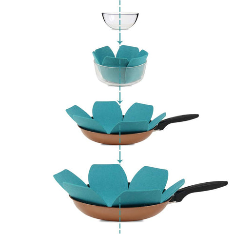 BYKITCHEN protectors in three sizes fit a range of cookware for flexible organization