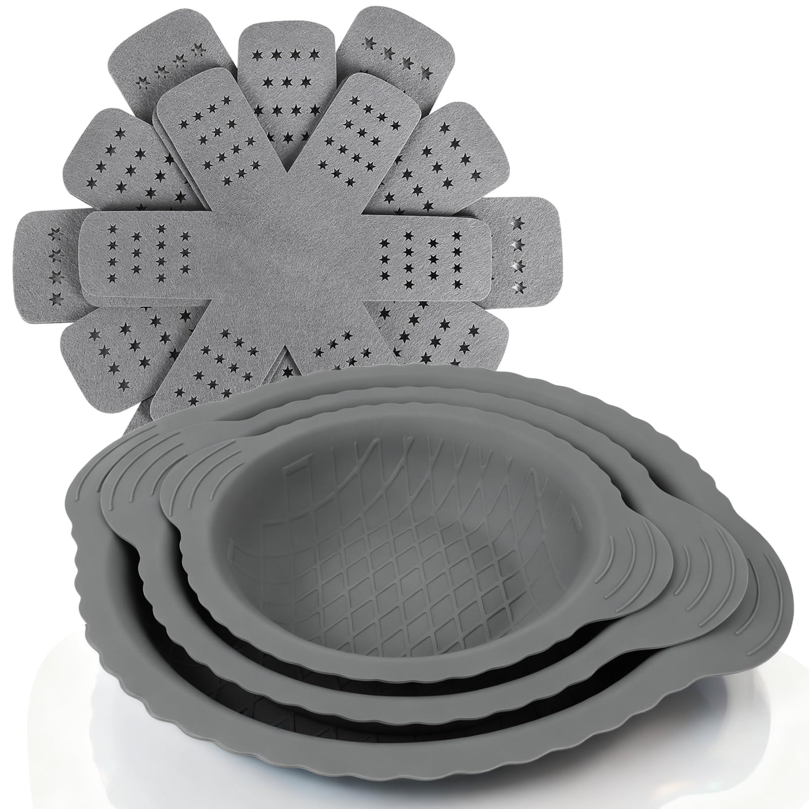 BYKITCHEN silicone pan protectors for 8-inch pans protect surfaces from scratches