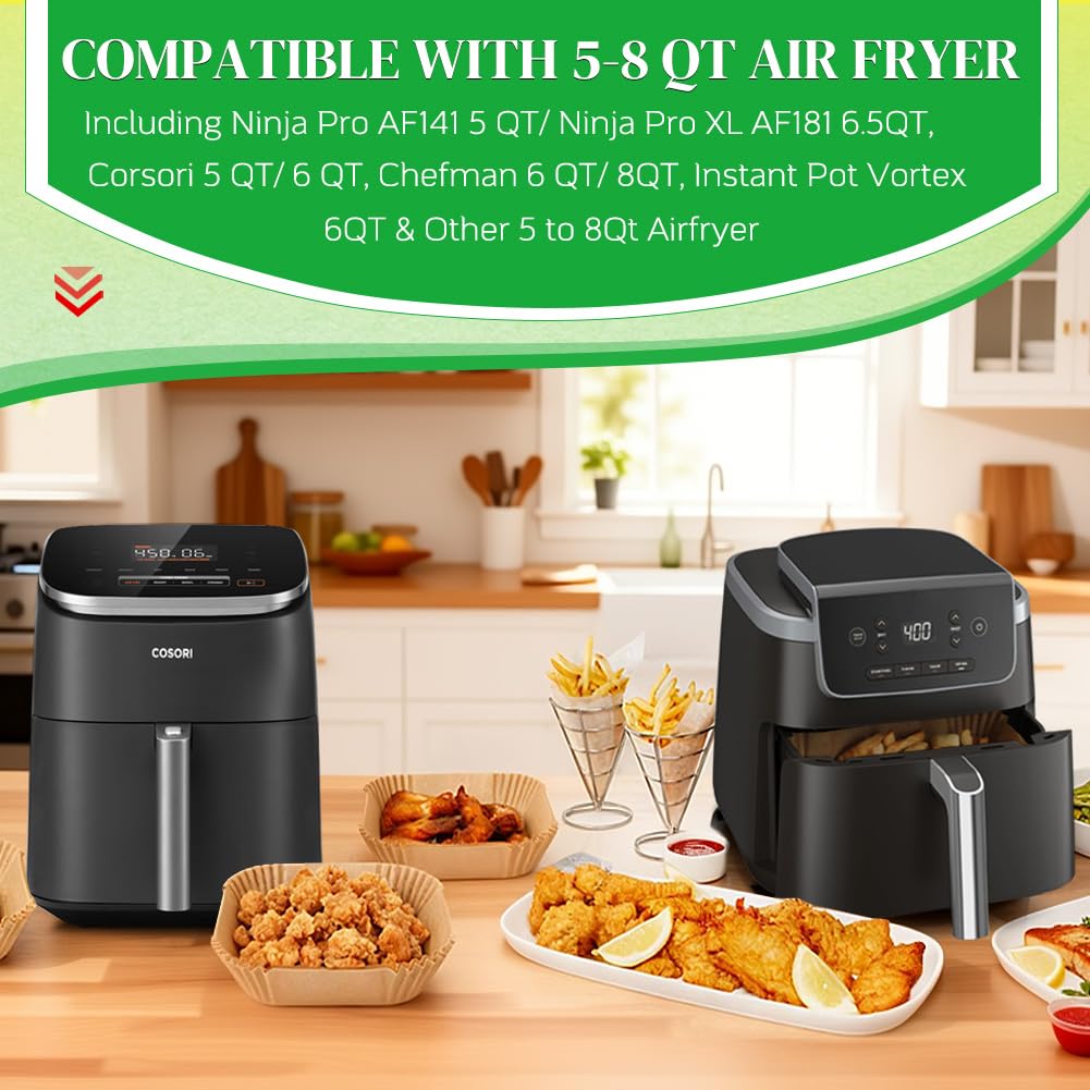 BYKITCHEN square liners fit Ninja AF141/AF181 and COSORI units for snug coverage