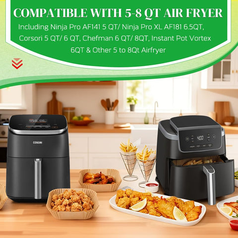 BYKITCHEN square liners fit Ninja AF141/AF181 and COSORI units for snug coverage