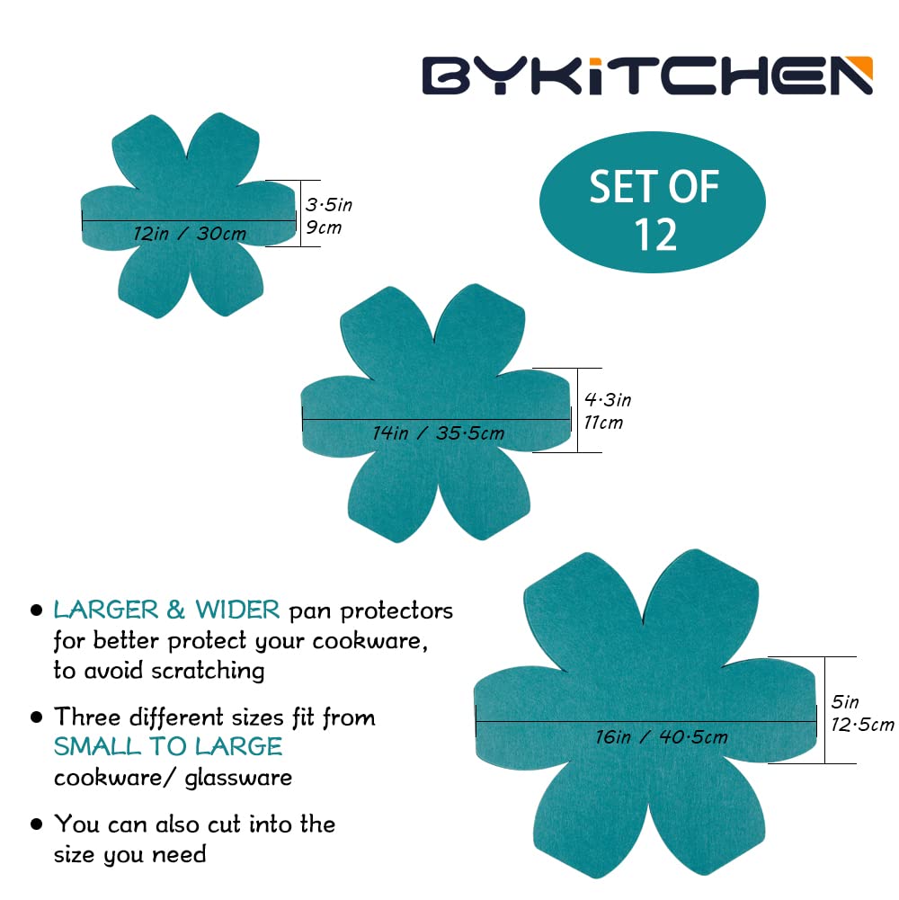 BYKITCHEN thick felt stack separators cushion cookware to protect nonstick surfaces