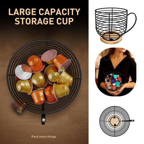BYTEAIDREX wooden-base K-Cup stand blends with home decor and keeps pods easy to access.