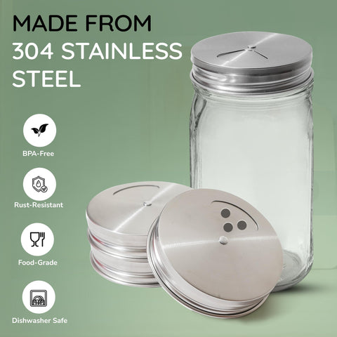 ByteX stainless steel spice lid on a wide-mouth jar demonstrates versatile fit.