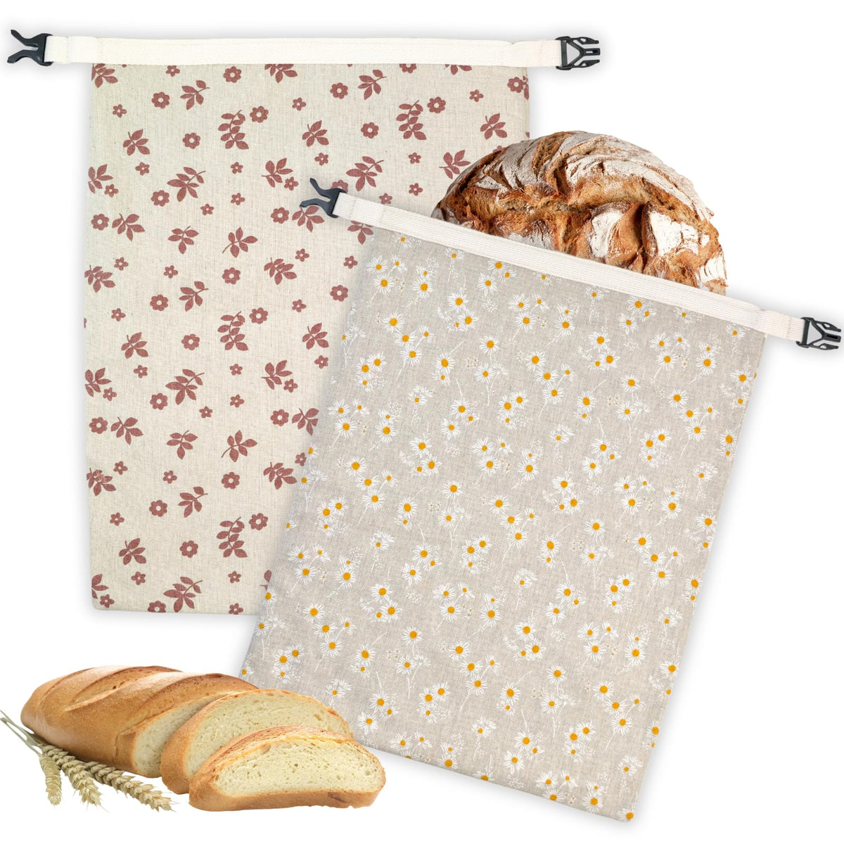 BYTTME beeswax bread bag 2-pack loaf inside preserves moisture for soft sourdough.