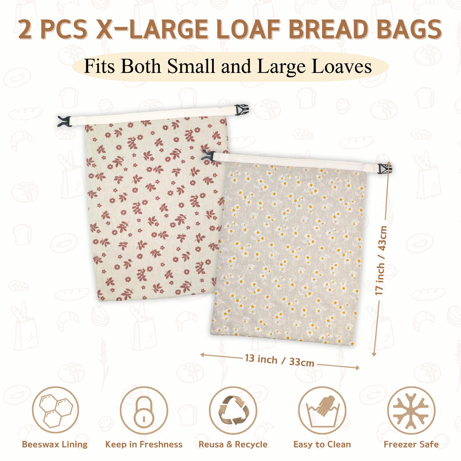 BYTTME beeswax bread bag lining closeup highlights natural wax for freshness.