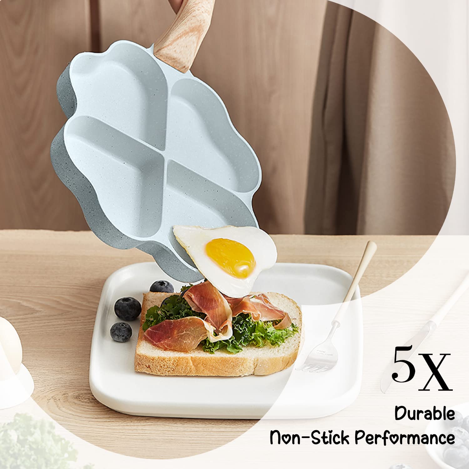 Caannasweis induction-safe egg pan compatible with gas and induction stoves