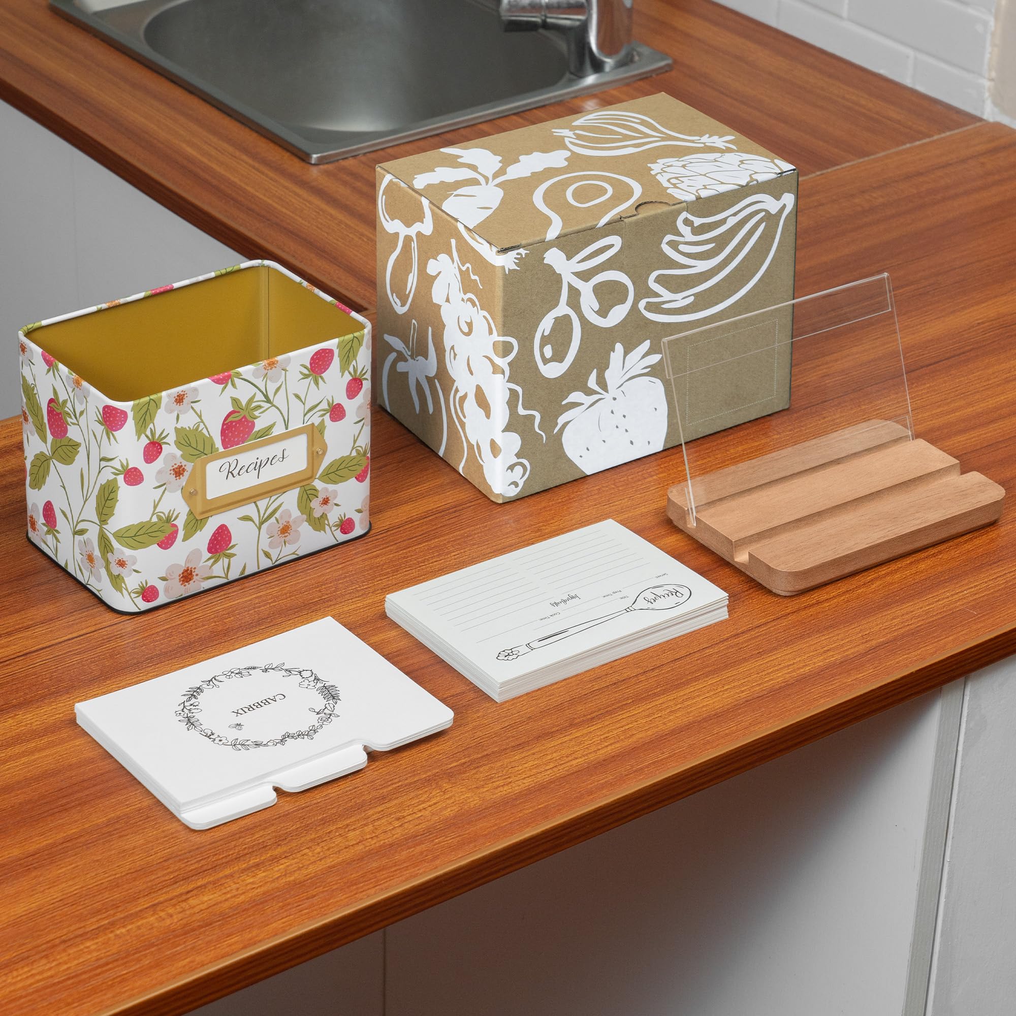 Cabbrix strawberry metal storage box doubles as a stylish kitchen organizer
