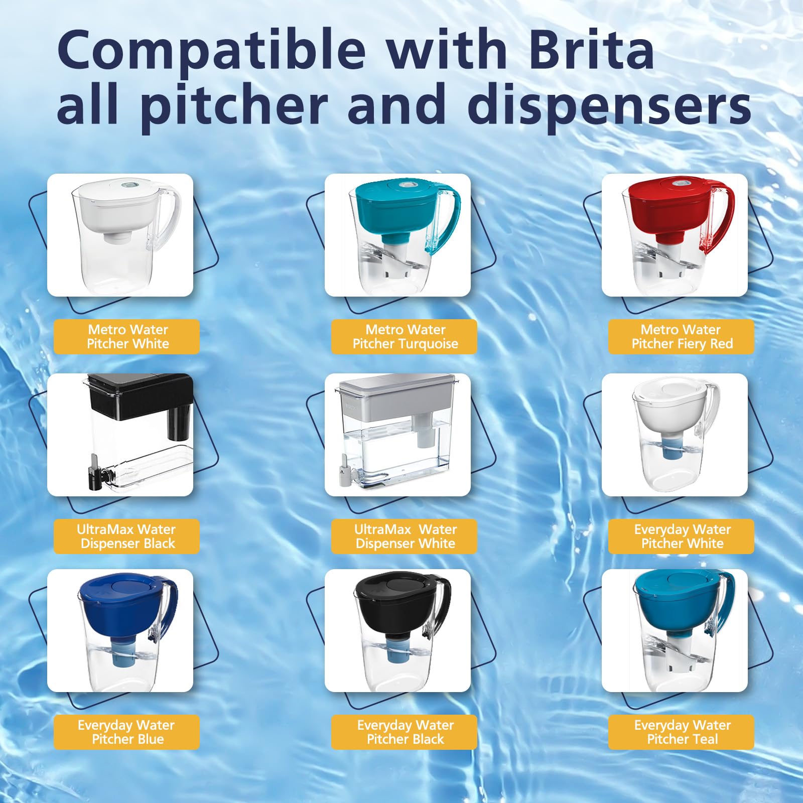 Cabiclean standard water filter for Mavea pitcher compatibility reduces chlorine and impurities.