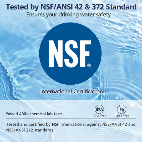 Cabiclean standard water filter with NSF certification ensures reliable filtration.
