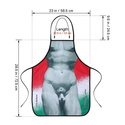 Cabilock David statue apron with adjustable waistband for a comfortable fit.