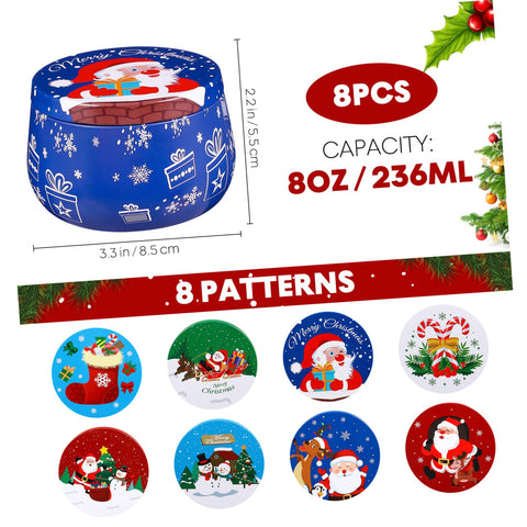 Cabilock holiday patterned tins eight-piece set for treats