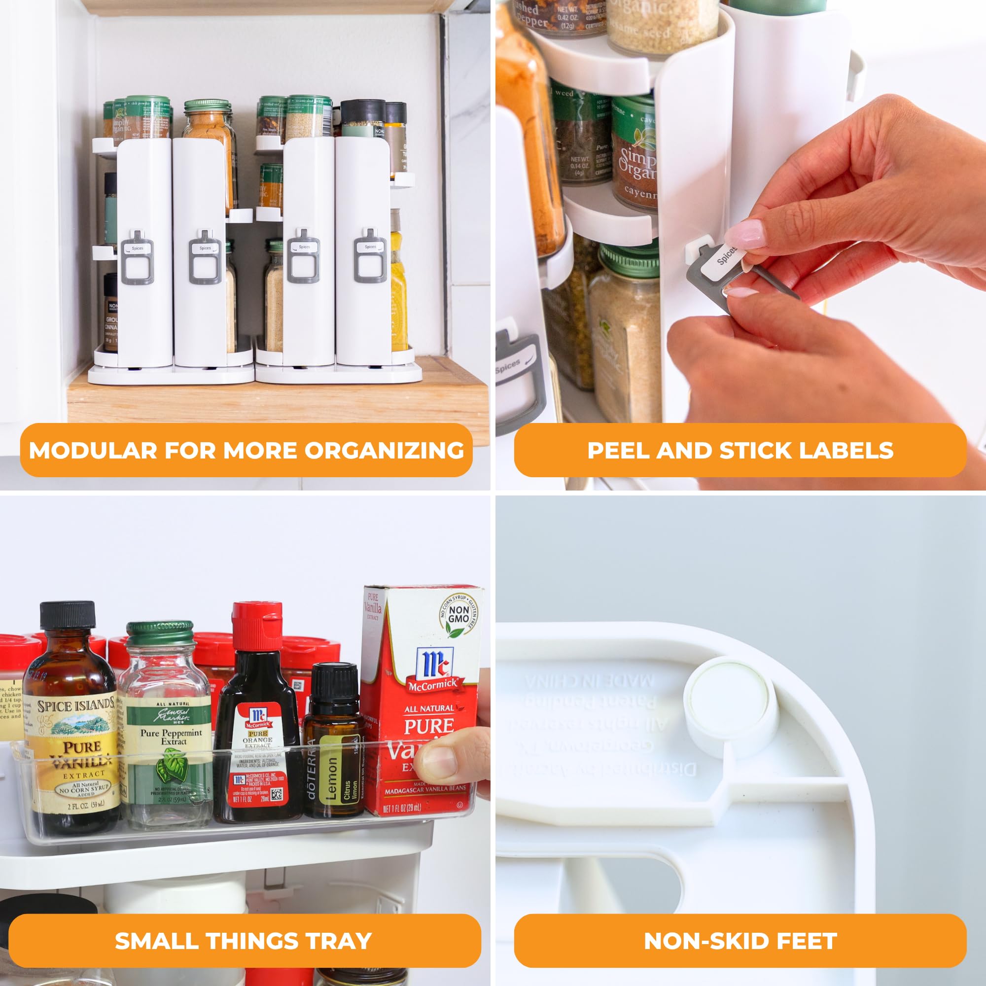 Cabinet Caddy SNAP! small things tray keeps odd items secure.