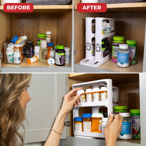 Cabinet Caddy stick-on labels help you label and find items quickly.