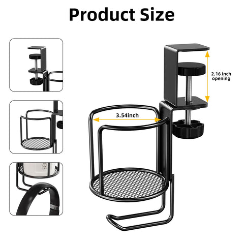 CABTE headphone hanger integrated with desk cup holder