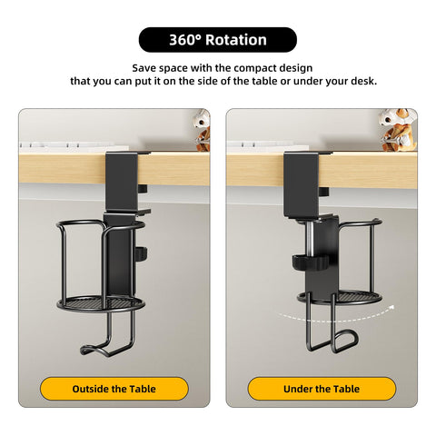 Sturdy thickened steel desk clamp by CABTE for secure attachment