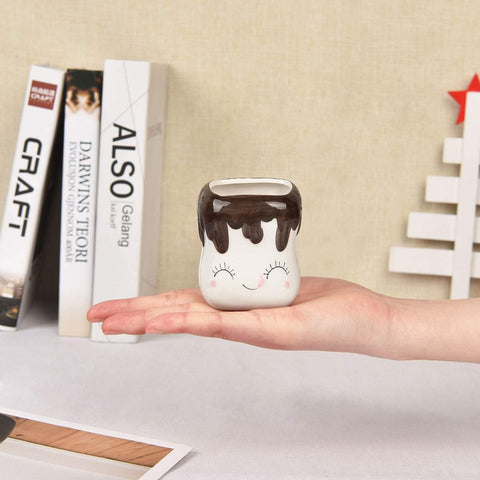 Cabtnca ceramic marshmallow mugs durable for daily use with kids.