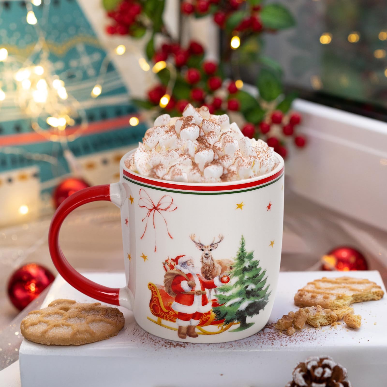 Cabtnca Christmas Mugs 11 oz capacity for coffee, tea, or cocoa