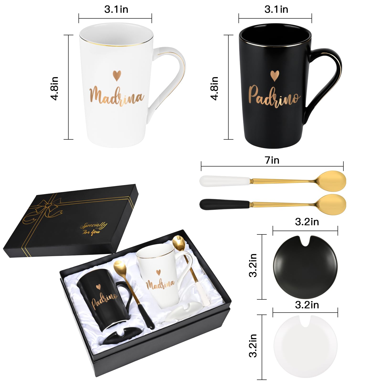 Cabtnca dishwasher-safe mugs with durable gold trim.