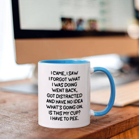 Cabtnca mug with ergonomic handle offers a comfortable grip during quick tea breaks.