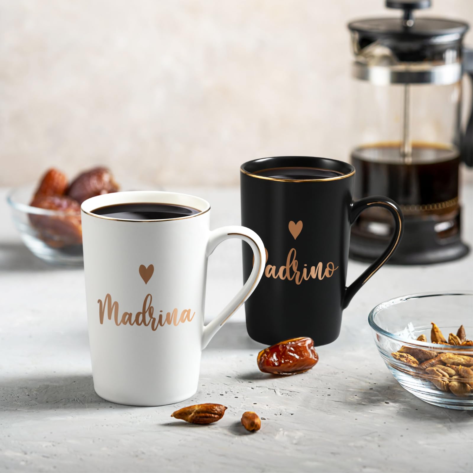 Cabtnca Godfather mug 14oz with lid and spoon for elegant mornings.