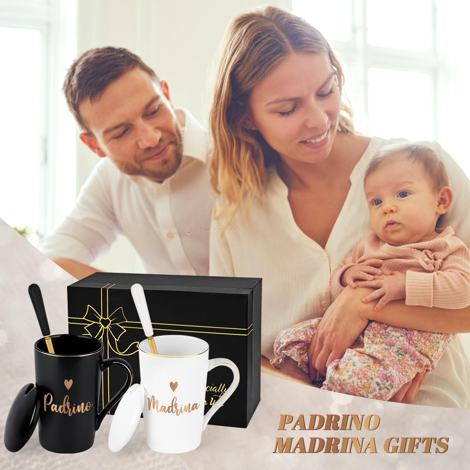 Cabtnca gold-accent mugs with black-and-white design for refined style.