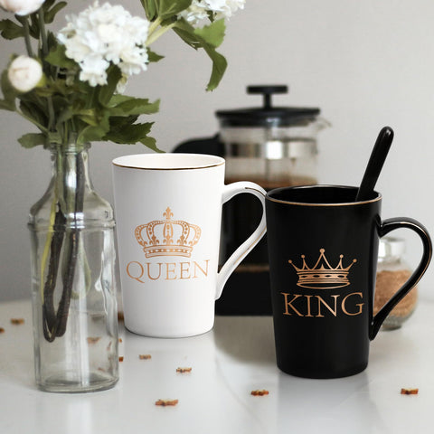 Cabtnca queen mug 14oz with elegant golden accents for tea