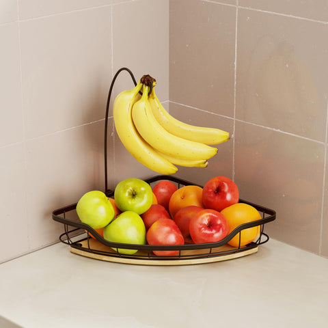 CACHOLIV corner-design display maximizes space on busy kitchen counters.