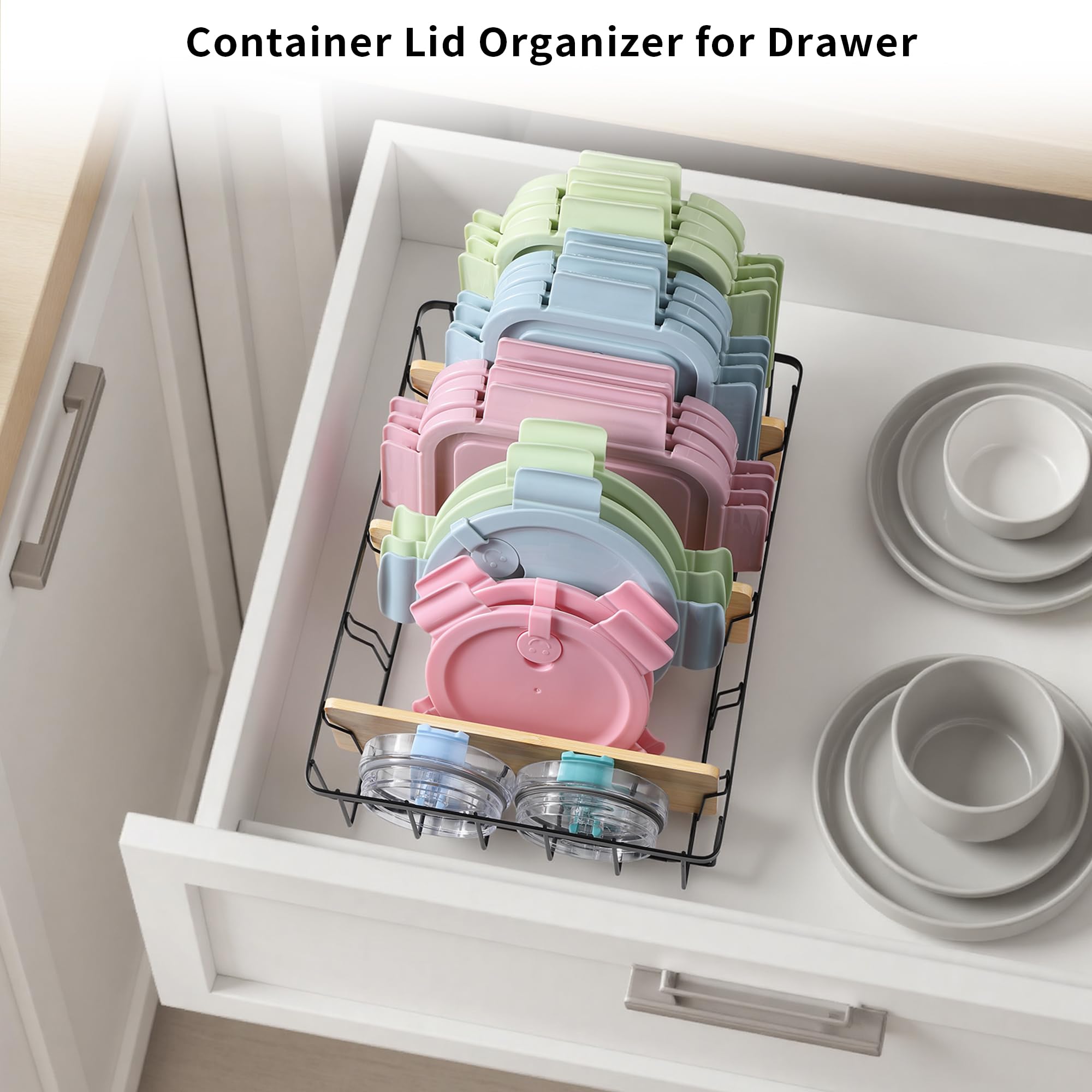 CACHOLIV lid organizer stainless steel frame resists rust for long-lasting kitchen use.