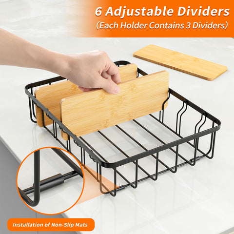 CACHOLIV pot lid storage capacity fits multiple lids and small pots.