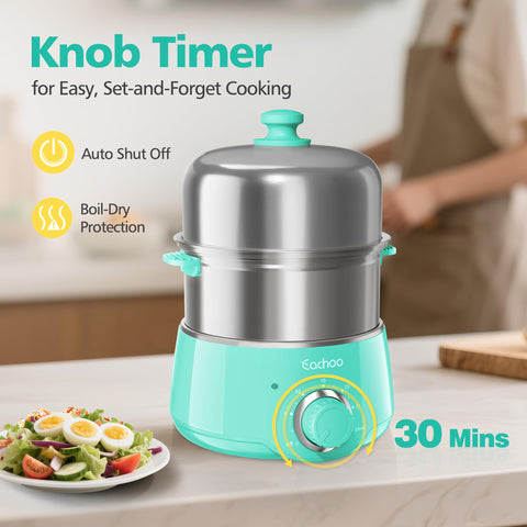 CACHOO egg cooker auto shut-off for safe, hands-free use