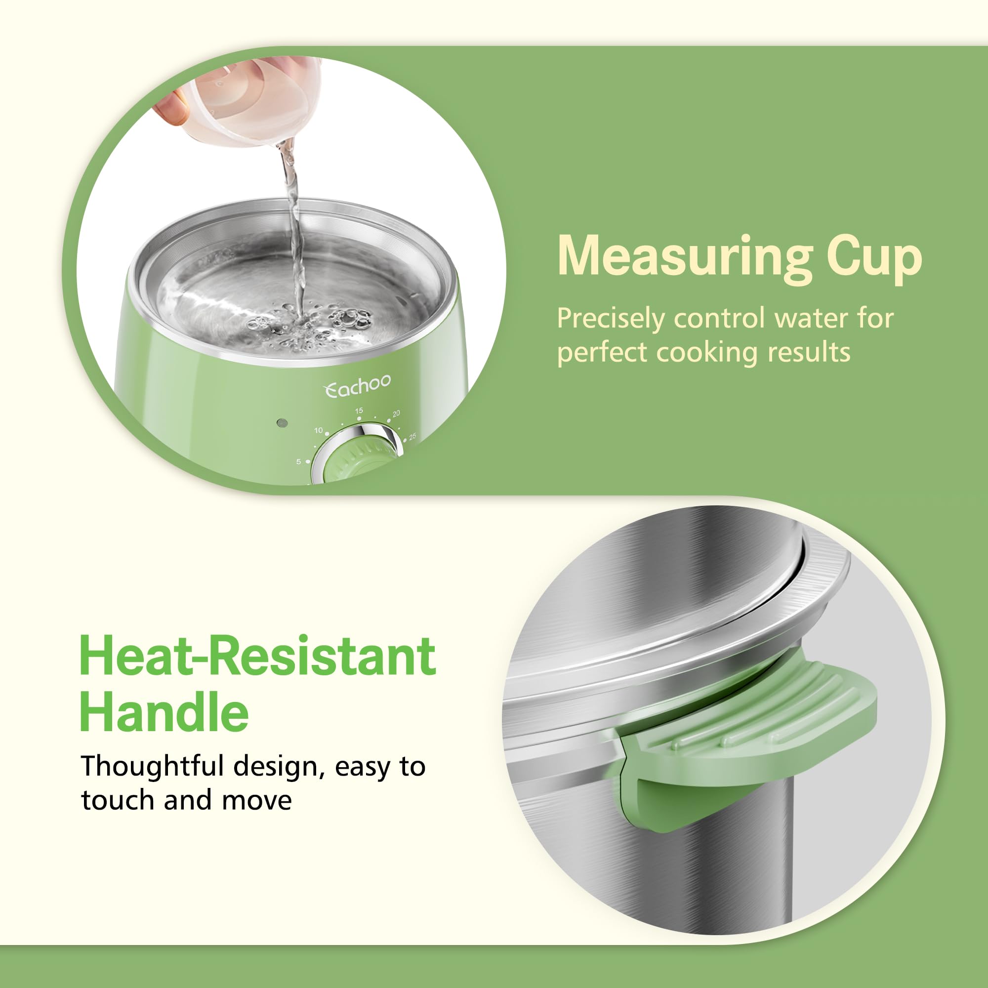 CACHOO auto shut-off improves safe, hands-free cooking.